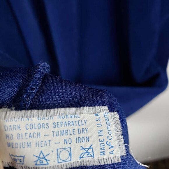 Vanity Fair Housecoat Half Zip Robe Vintage Blue Velour Lace Modest Size XS - Picture 7 of 8